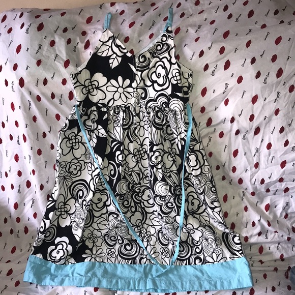 Bonnie Jean size 8 black with and blue dress 💕 - Picture 2 of 4